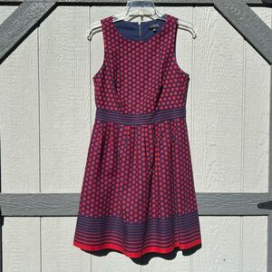 The Limited Red & Navy Polka Dot Fit-and-Flare Dress